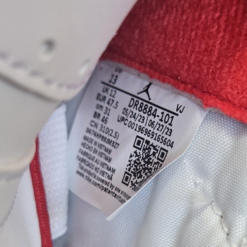 Nike Men's Air Jordan 2 Retro Origins White Fire Red Size 13 DR8884-101 NWOT - Picture 13 of 13